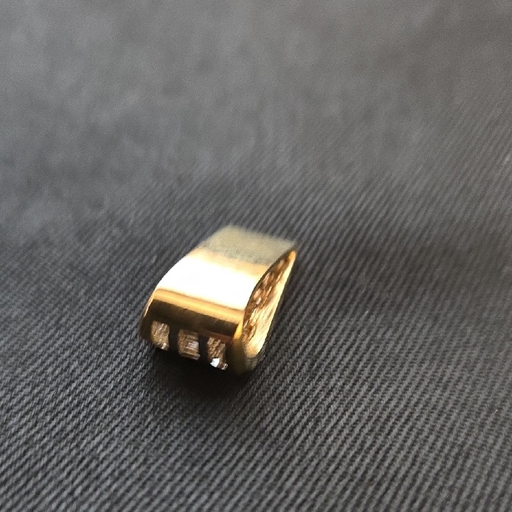 LADY'S VINTAGE 18K YELLOW GOLD NATURAL DIAMOND SLIDE ENHANCER PENDANT - Picture 6 of 15